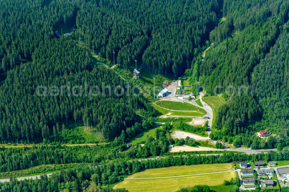 Titisee-Neustadt from above - Training and competitive sports center of the ski jump in Titisee-Neustadt in the state Baden-Wuerttemberg, Germany