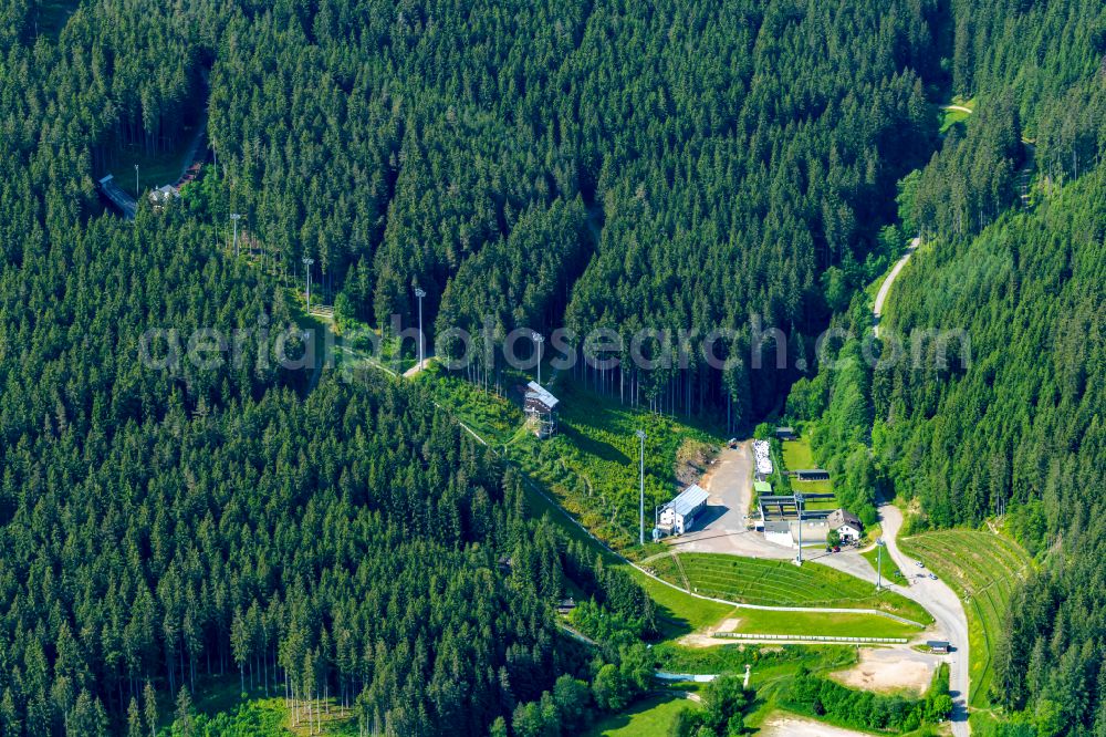 Titisee-Neustadt from the bird's eye view: Training and competitive sports center of the ski jump in Titisee-Neustadt in the state Baden-Wuerttemberg, Germany