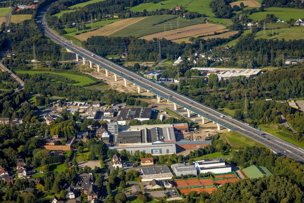 Aerial image Hagen - Bridge Lennetalbruecke in Hagen at Ruhrgebiet in the state North Rhine-Westphalia in Germany