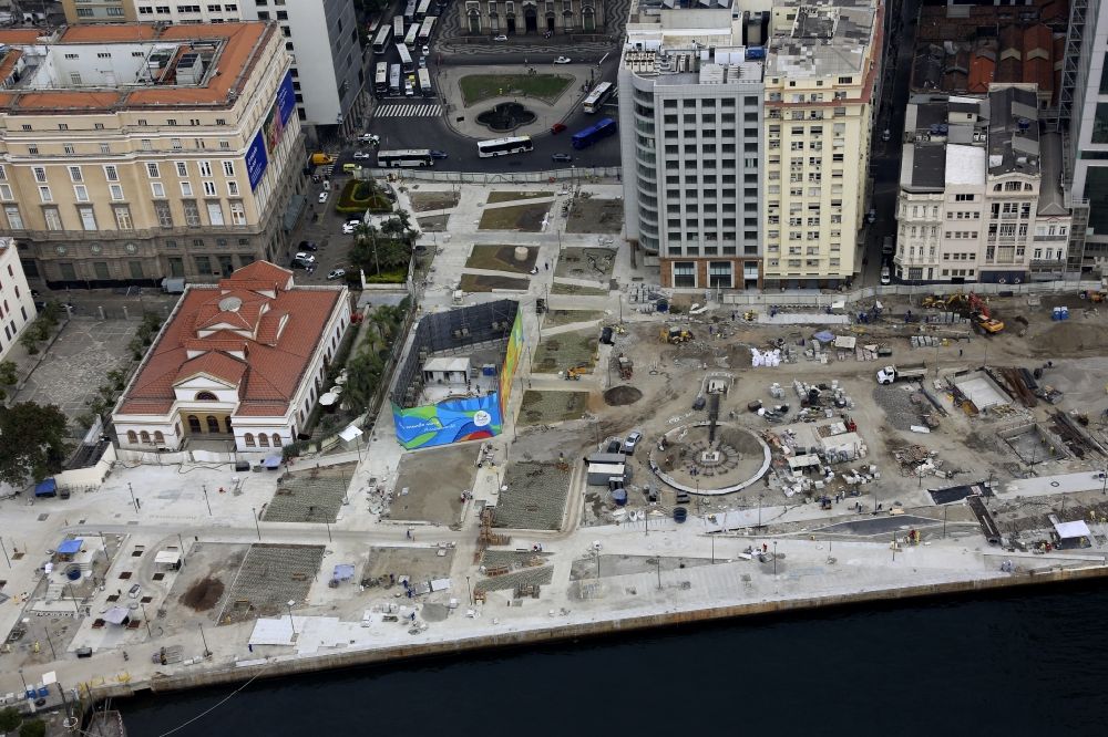 Rio de Janeiro from above - Last Olympics - lead construction sites on the Copacabana beach in Rio de Janeiro, Brazil