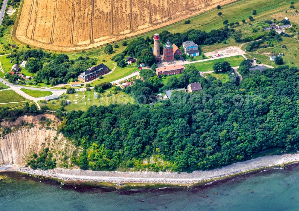 Putgarten from above - Lighthouse as a historic seafaring character in the coastal area of Kap Arkona in Putgarten in the state Mecklenburg - Western Pomerania, Germany