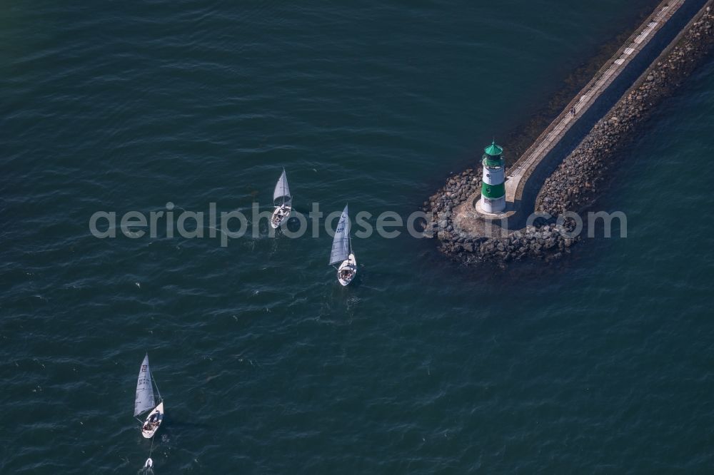 Aerial photograph Kappeln - Lighthouse Schleimuende and Lotseninsel as a historic seafaring character in the coastal area of Ostsee - Schlei in Kappeln in the state Schleswig-Holstein, Germany