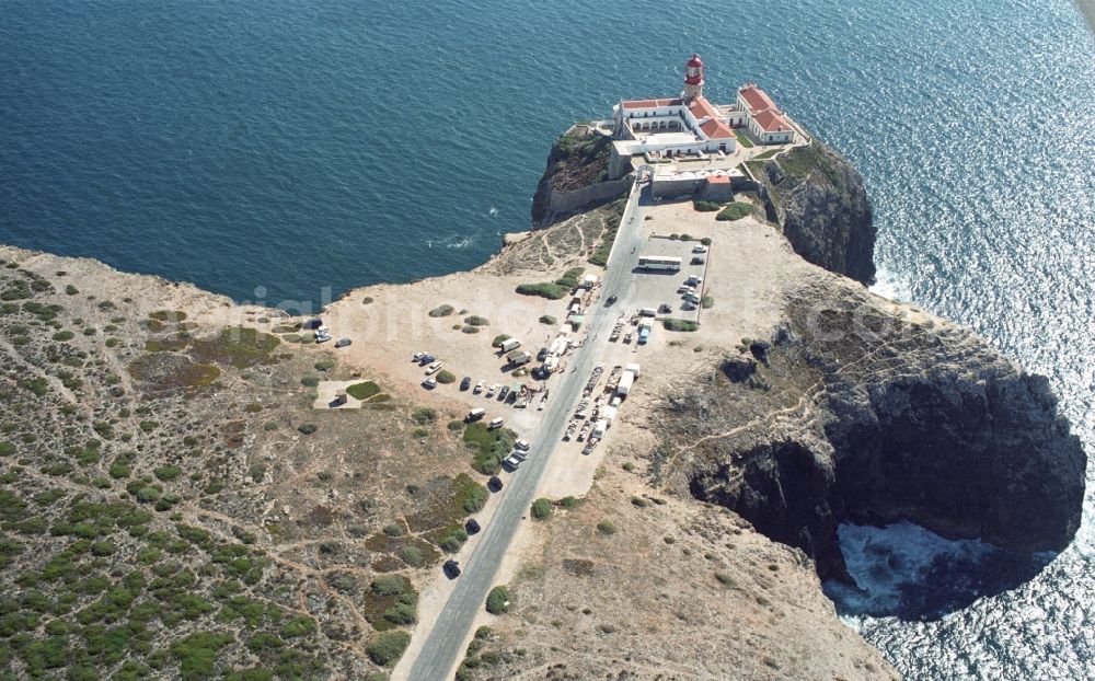 Aerial photograph Sagres - Lighthouse on the southwestern tip of mainland Europe - Cabo de Sao Vicente at Sagres in Portugal