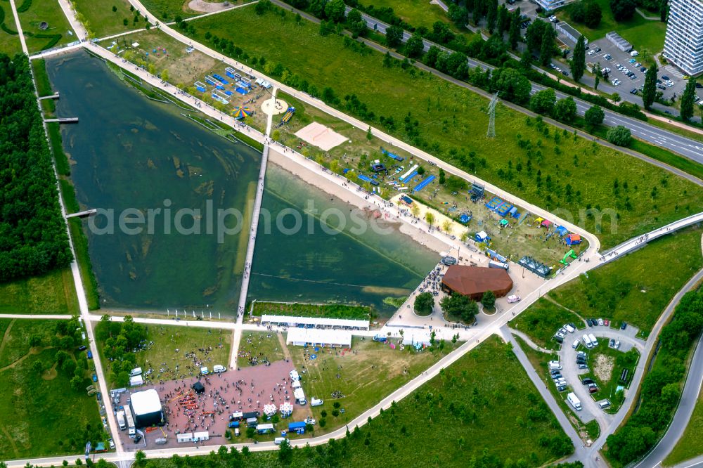 Aerial photograph Lahr/Schwarzwald - Final weekend on the exhibition grounds and park areas in Lahr/Schwarzwald in the state Baden-Wurttemberg, Germany