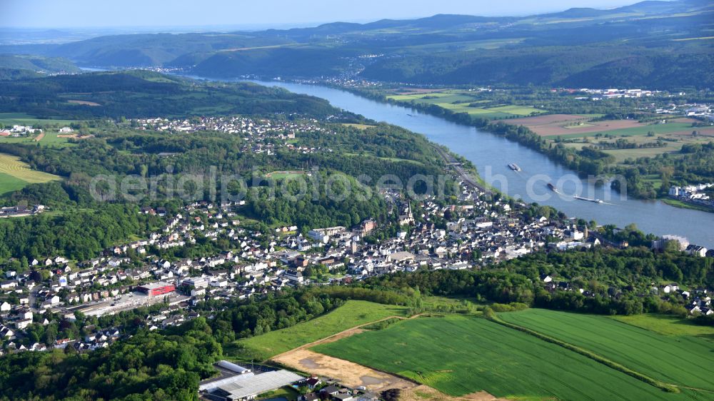 Linz am Rhein from the bird's eye view: Linz am Rhein in the state Rhineland-Palatinate, Germany