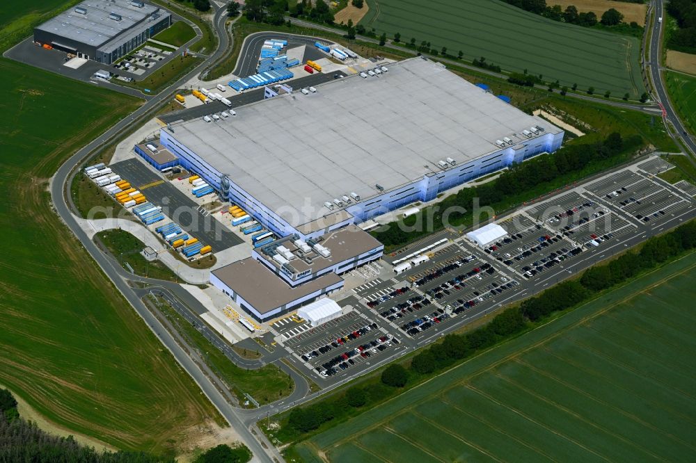 Aerial photograph Oelde - Building complex on the site of the logistics center of Amazon Europe Core S.a r.l. on Rhedaer Strasse in Oelde in the state North Rhine-Westphalia, Germany