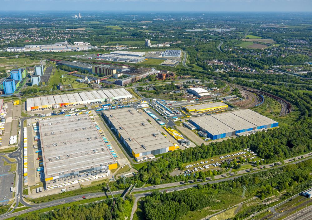 Dortmund from above - complex of buildings on the site of the logistics center of the online retailer Amazon in the district of Downtown North in Dortmund at Ruhrgebiet in the state of North Rhine-Westphalia