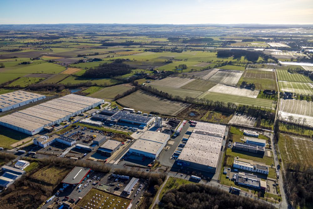 Aerial image Hamm - Complex on the site of the logistics center on Oberallener Weg in Hamm in the state North Rhine-Westphalia, Germany