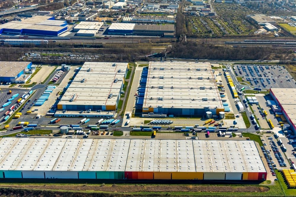 Dortmund from above - Building complex on the site of the logistics center internet dealer Amazon in the district Innenstadt-Nord in Dortmund in the state North Rhine-Westphalia
