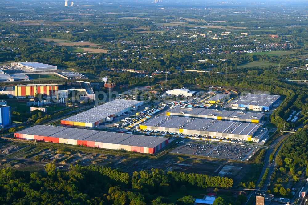 Aerial photograph Dortmund - Building complex on the site of the logistics center internet dealer Amazon in the district Innenstadt-Nord on street Kaltbandstrasse in Dortmund in the state North Rhine-Westphalia