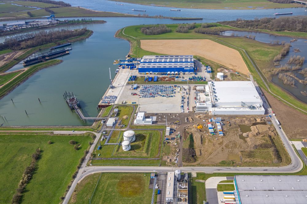 Aerial photograph Wesel - complex on the site of the logistics center NORDFROST GmbH & Co. KG in Lippedorf at Ruhrgebiet in the state North Rhine-Westphalia, Germany