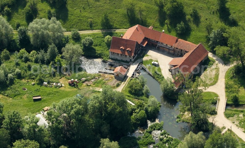 Aerial image Nägelstedt - Lohmuehle in Naegelstedt in the state Thuringia, Germany