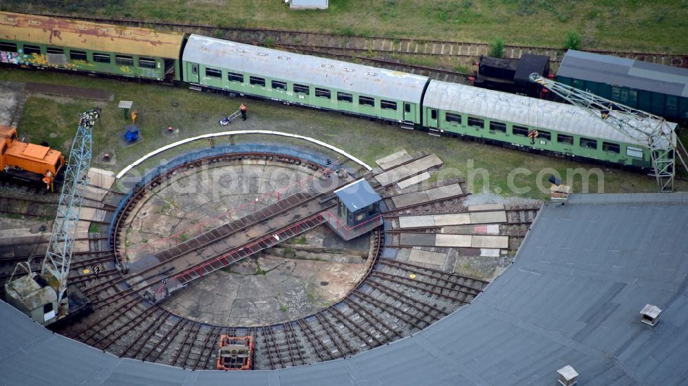 Aerial image Staßfurt - Stassfurt locomotive shed in Stassfurt in the state Saxony-Anhalt, Germany