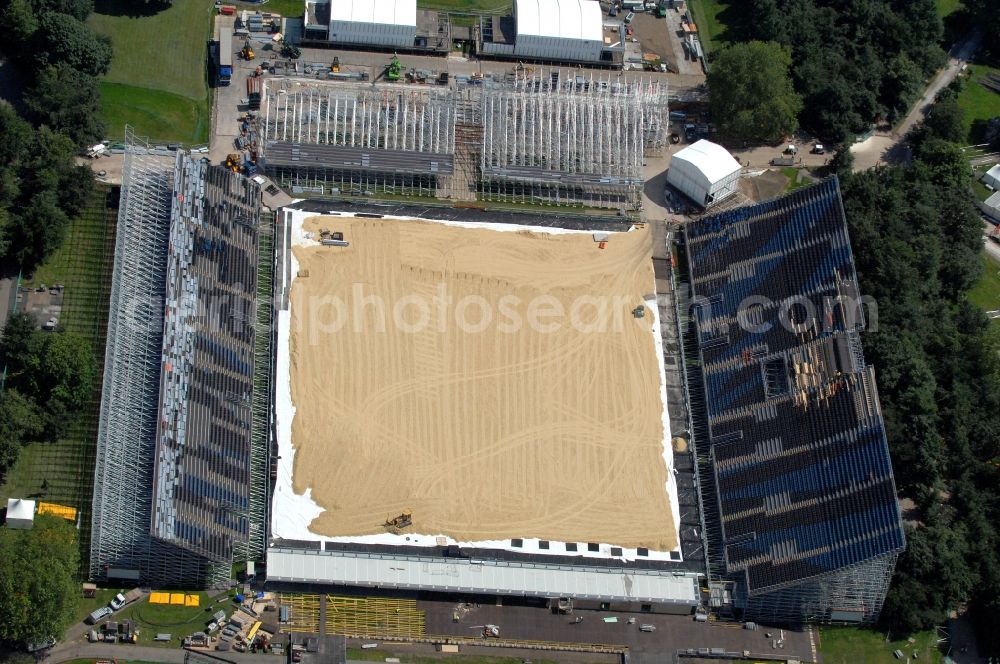 Aerial image London - Equestrian Arena in Greenwich Park is a venue for the equestrian competitions of the Olympic and Paralympic Games 2012 in Great Britain