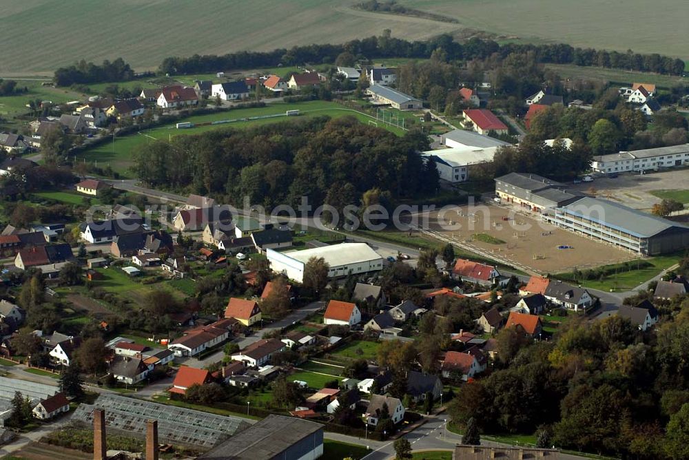 Aerial image Trinwillershagen - Blick auf das Wohn- und Produktionsgebiet nähe Am Sportplatz Ecke Birkenweg. In Trinwillershagen empfing am 13. Juli 2006 Kanzlerin Angela Merkel den amerikanischen Präsidenten George W. Bush.