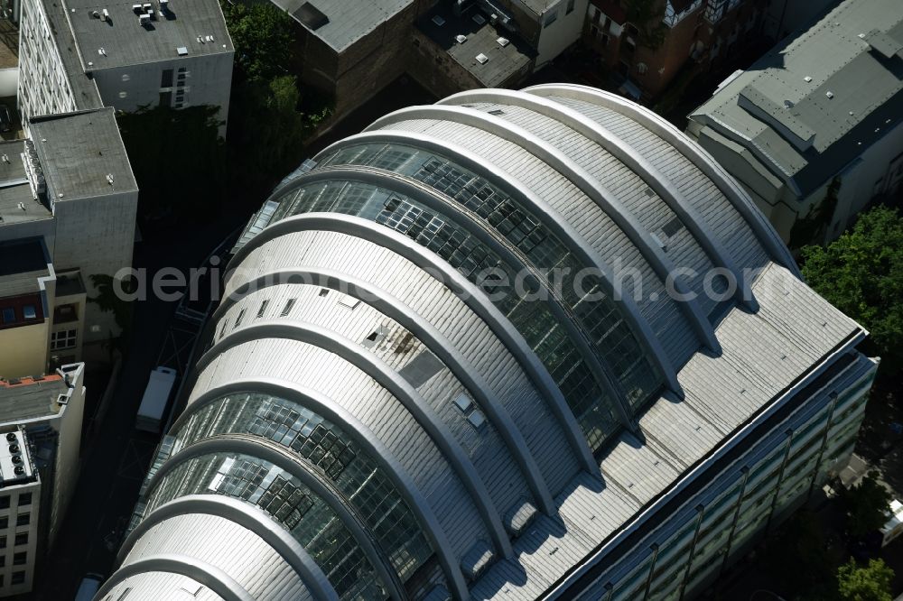 Aerial image Berlin - The Ludwig-Erhard-Haus (commonly known as Armadillo), the seat of the Berlin Stock Exchange and the Chamber of Commerce's (ICC). The building was constructed by Nicholas Grimshaw and Partners. It is located Fasanenstrasse in Berlin's Charlottenburg