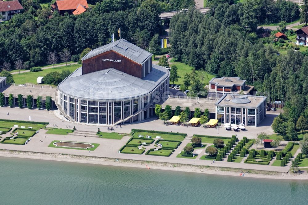 Füssen from the bird's eye view: Opera house in Fuessen in the state Bavaria, Germany