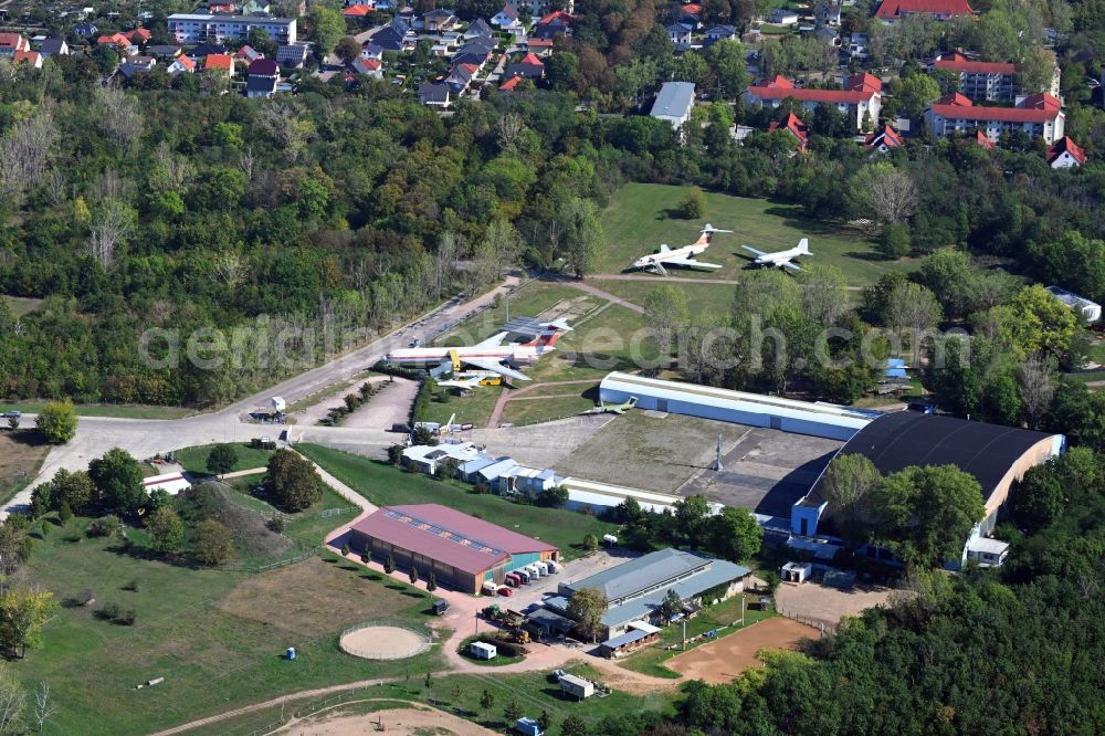 Aerial image Merseburg (Saale) - Museum building ensemble Luftfahrt- and Technik-Museumspark in Merseburg (Saale) in the state Saxony-Anhalt, Germany