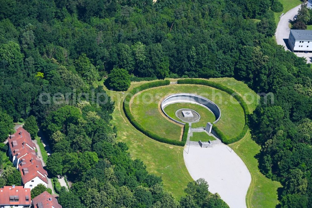 Fürstenfeldbruck from the bird's eye view: Tourist attraction of the historic monument Air Force Memorial in the district Neu-Lindach in Fuerstenfeldbruck in the state Bavaria, Germany