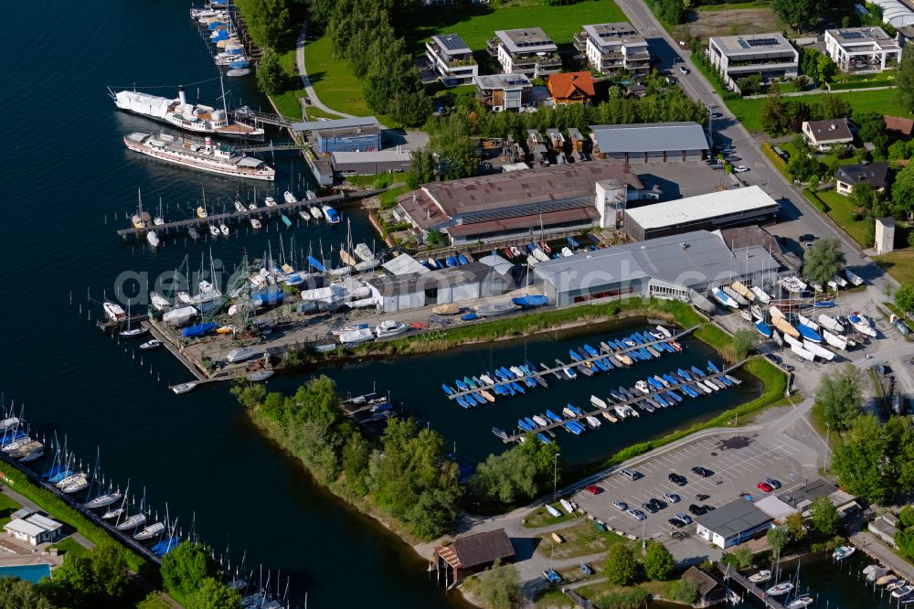 Aerial image Hard - Marina - harbour area on the shore of Lake Constance in Hard at Bodensee in Vorarlberg, Austria