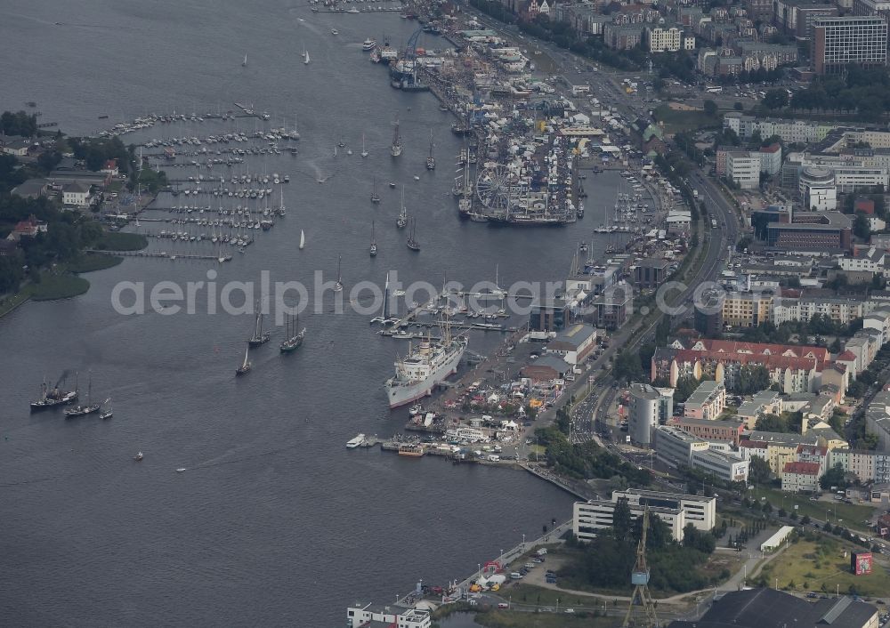 Rostock from above - Maritime big event in Rostock in the state Mecklenburg - Western Pomerania
