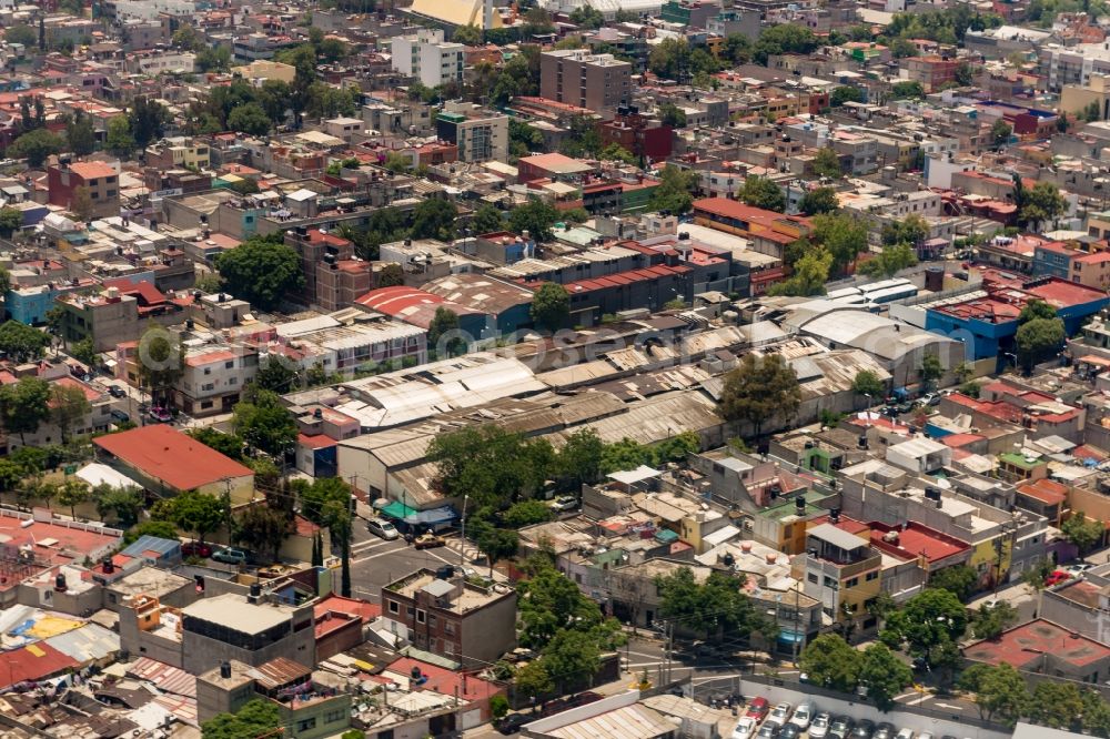 Aerial photograph Ciudad de Mexico - Market hall Russber in Ciudad de Mexico in Mexico