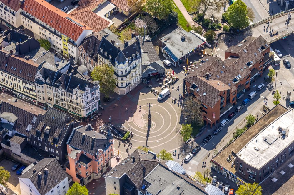 Aerial image Dortmund - Marketplace Hoerde in the district Hoerde in Dortmund in the Ruhr area in the state North Rhine-Westphalia, Germany