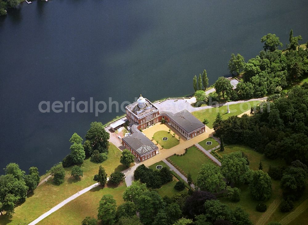 Potsdam from above - The Marble Palace in New Garden by Friedrich Wilhelm II in the years 1787-1792 built on the lakeside of the lake Heiliger See in the district Nauener Vorstadt of Potsdam in the state Brandenburg