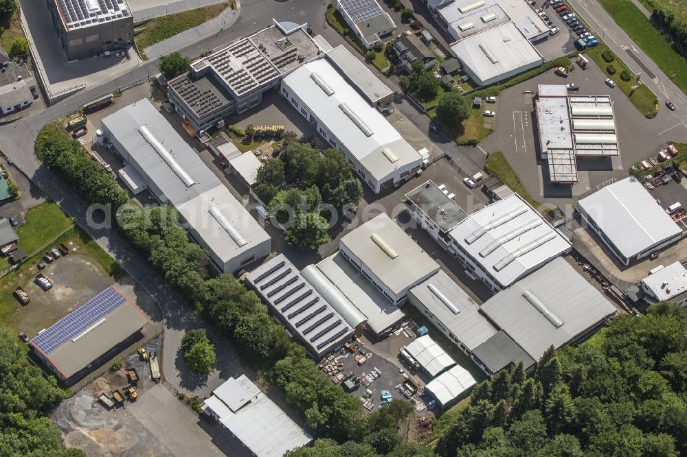 Rengsdorf from above - Buildings and production halls on the site of the mechanical engineering company of Winkler and Duennebier Suesswarenmaschinen GmbH on Ringstrasse in Rengsdorf in the state Rhineland-Palatinate, Germany