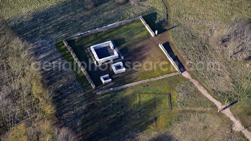 Aerial image Nettersheim - Wall remains of Goerresburg in Nettersheim in the state North Rhine-Westphalia, Germany