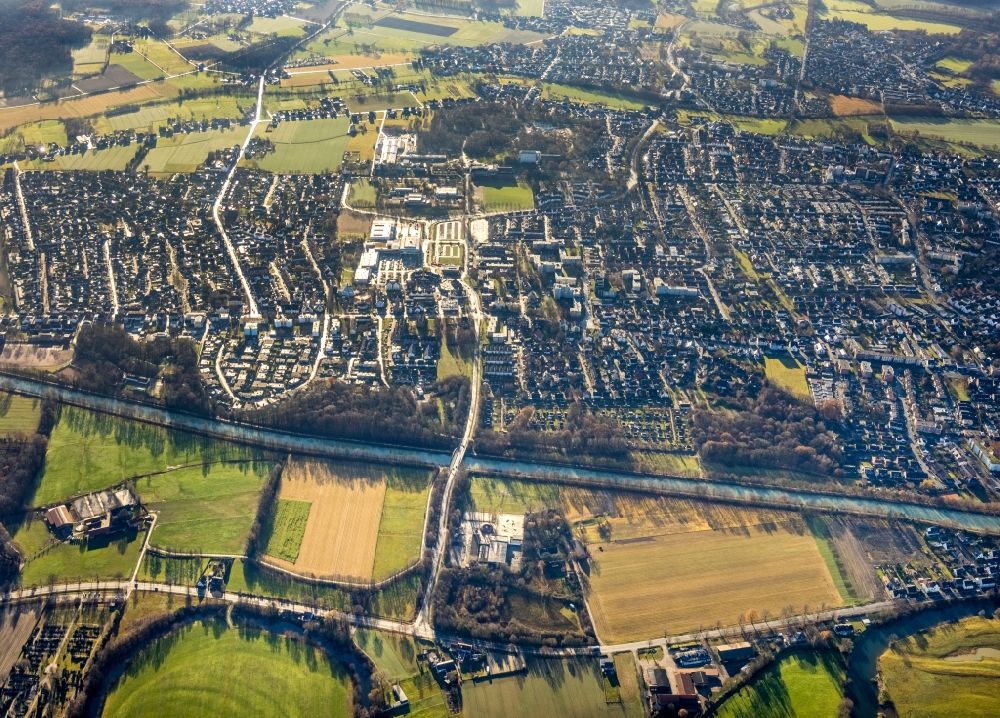 Aerial photograph Hamm - Aerial view Maxi Center and Westpress Arena and parking lots in the district Werries in Hamm in the federal state North Rhine-Westphalia, Germany