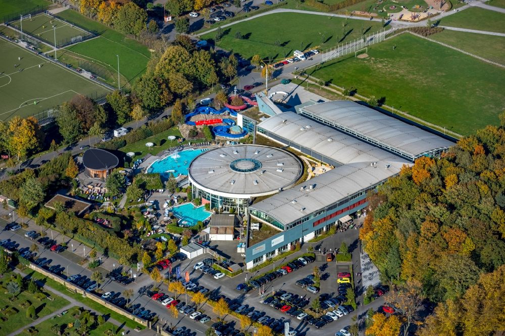 Hamm from above - View of the Maximare Erlebnistherme Bad Hamm in the state of North Rhine-Westphalia
