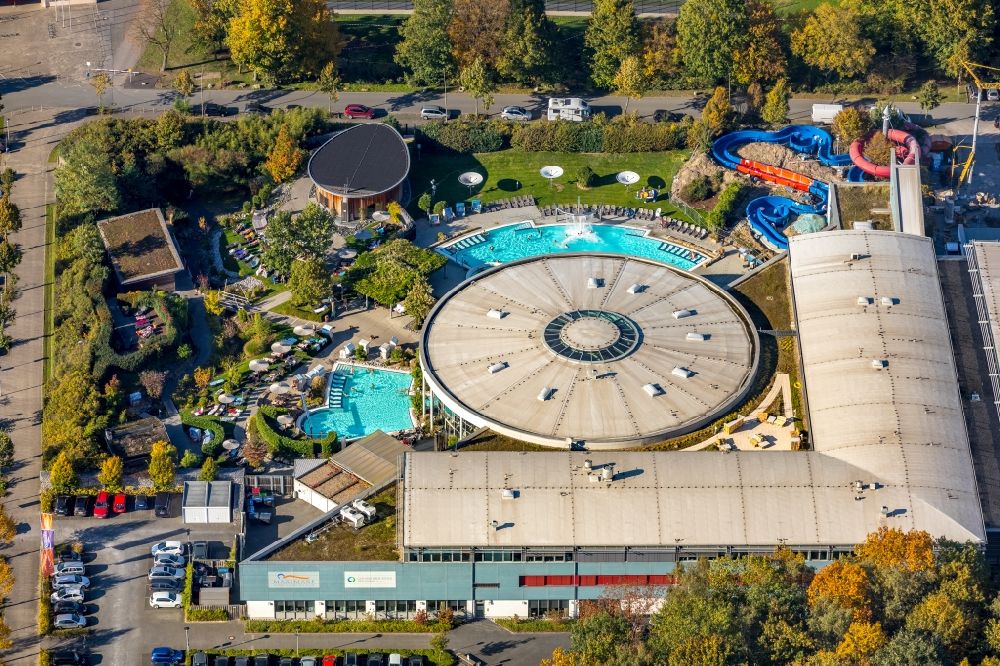 Aerial photograph Hamm - View of the Maximare Erlebnistherme Bad Hamm in the state of North Rhine-Westphalia
