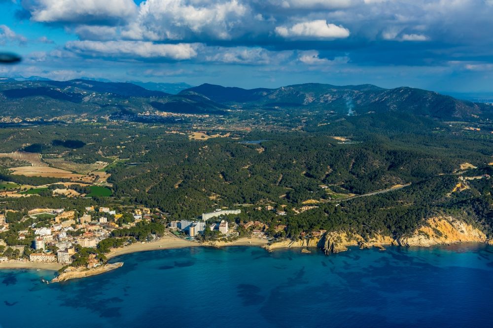 Santa Ponca from above - Townscape on the seacoast of Balearic Sea in Santa Ponca in Balearic Islands, Spain