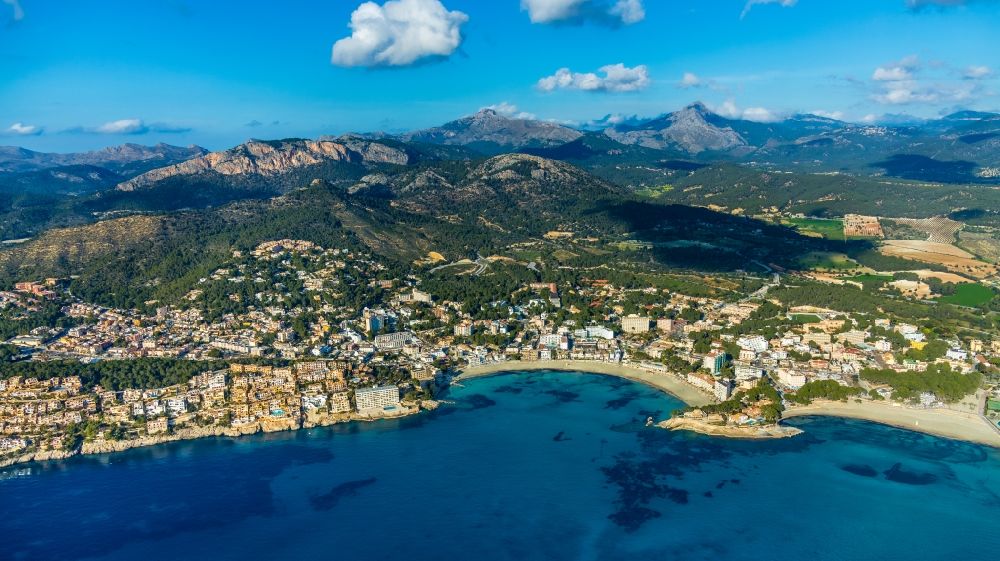 Aerial image Santa Ponca - Townscape on the seacoast of Balearic Sea in Santa Ponca in Balearic Islands, Spain