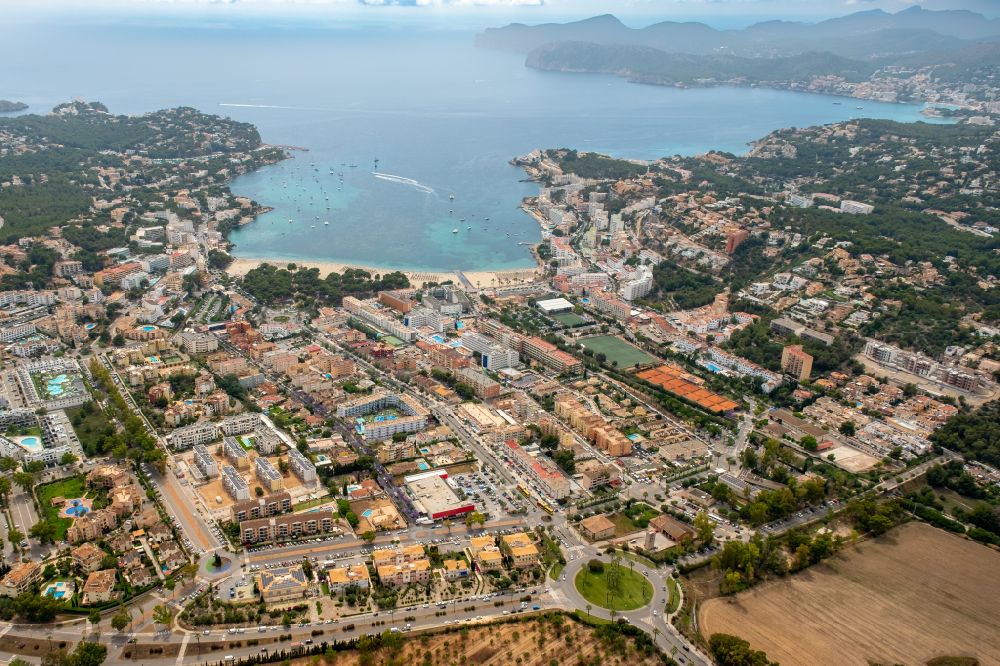 Aerial photograph Santa Ponca - Townscape on the seacoast with Bucht in Santa Ponca in Balearische Insel Mallorca, Spain