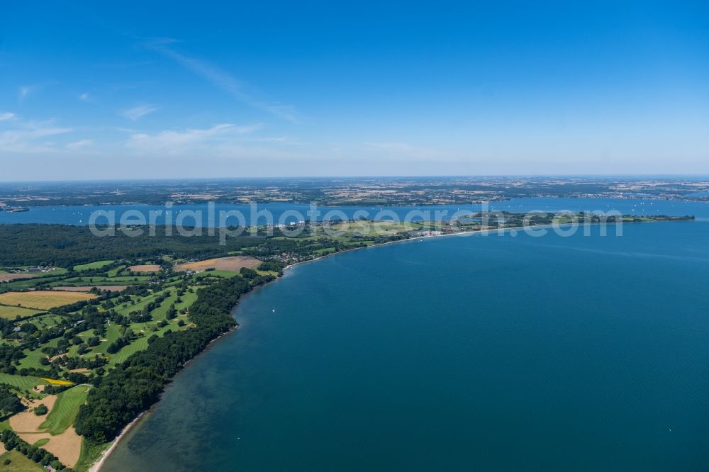 Holnis from the bird's eye view: Water surface at the seaside in the Flensburger Foerde in Holnis in the state Schleswig-Holstein, Germany