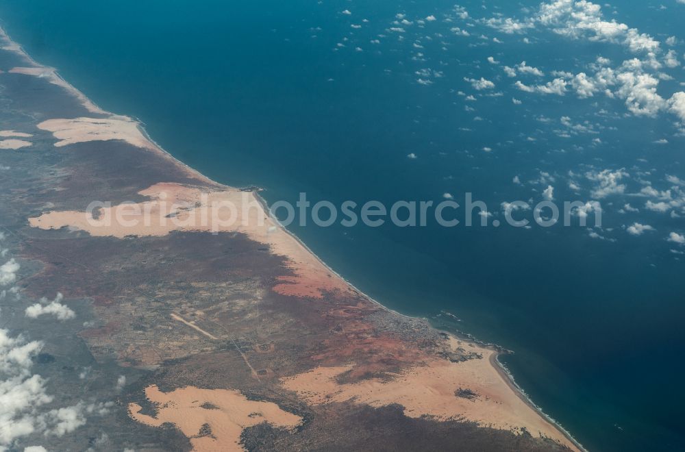 Aerial photograph Baraawe - Townscape on the seacoast Indian Ocean in Baraawe in Shabeellaha Hoose, Somalia