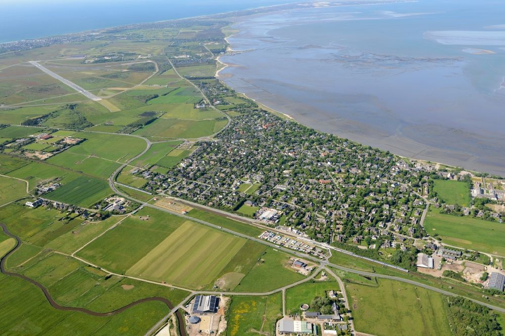 Keitum from the bird's eye view: Townscape on the seacoast of North Sea in Keitum in the state Schleswig-Holstein