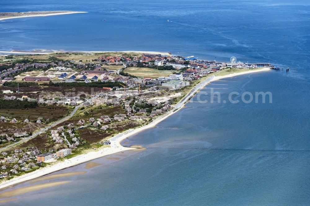 List from the bird's eye view: Townscape on the seacoast of North Sea in List in the state Schleswig-Holstein