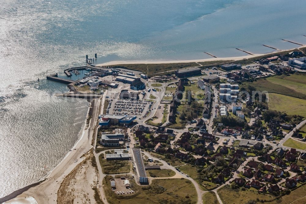 List from the bird's eye view: Townscape on the seacoast of North Sea in List in the state Schleswig-Holstein, Germany
