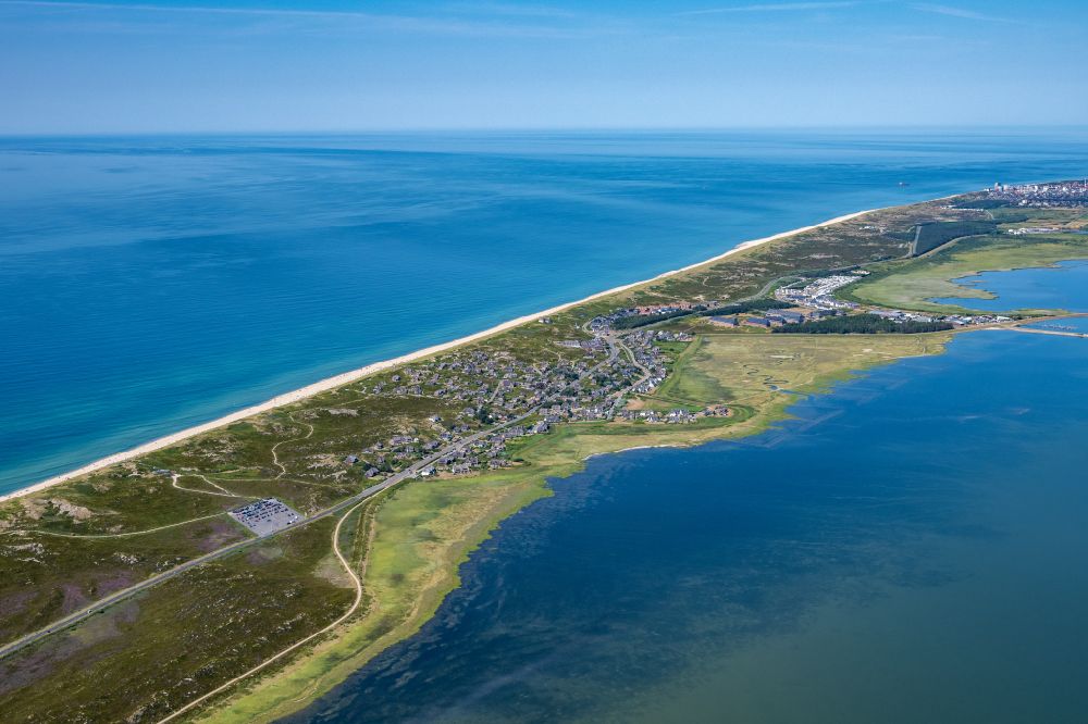 Aerial image Sylt - Townscape on the seacoast of North Sea in Rantum (Sylt) in the state Schleswig-Holstein