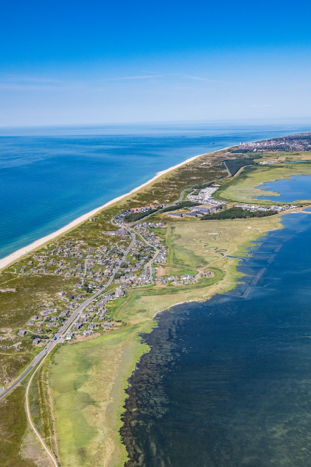 Aerial photograph Sylt - Townscape on the seacoast of North Sea in Rantum (Sylt) in the state Schleswig-Holstein