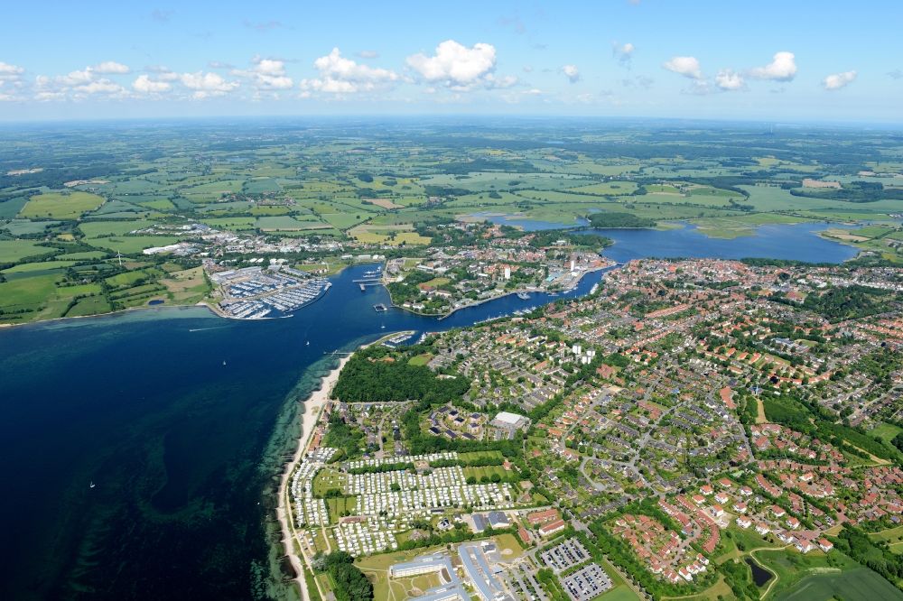 Aerial image Neustadt in Holstein - Townscape on the seacoast of Baltic Sea in Neustadt in Holstein in the state Schleswig-Holstein
