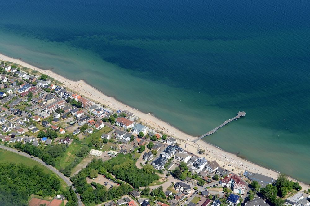 Niendorf/Ostsee from above - Townscape on the seacoast of Baltic Sea in Niendorf/Ostsee in the state Schleswig-Holstein