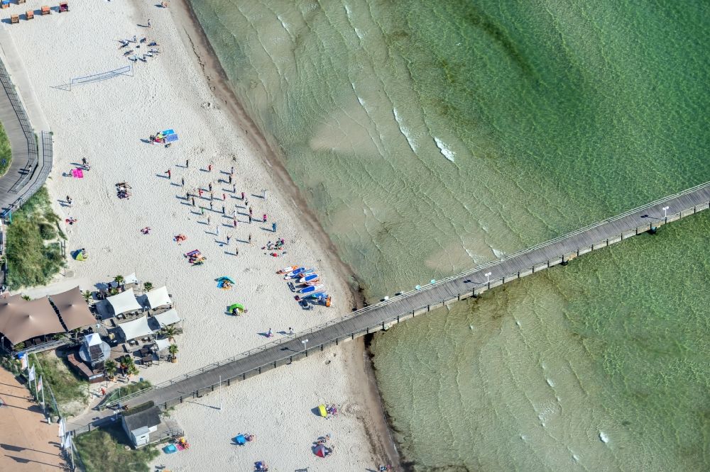 Timmendorfer Strand from above - Townscape on the seacoast of Baltic Sea in Niendorf/Ostsee in the state Schleswig-Holstein
