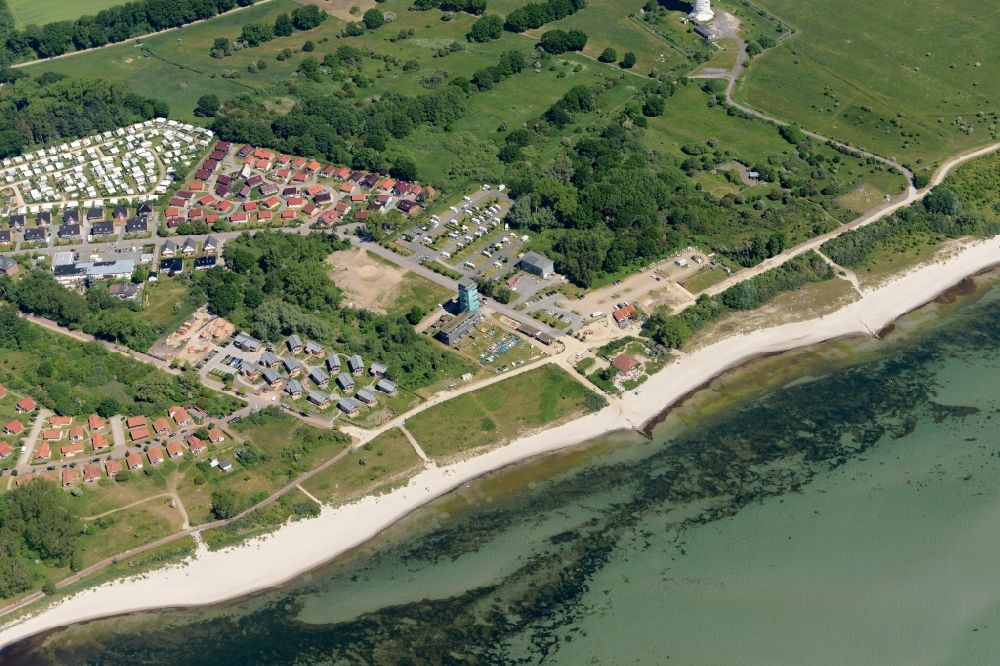 Pelzerhaken from above - Townscape on the seacoast of Baltic Sea in Pelzerhaken in the state Schleswig-Holstein