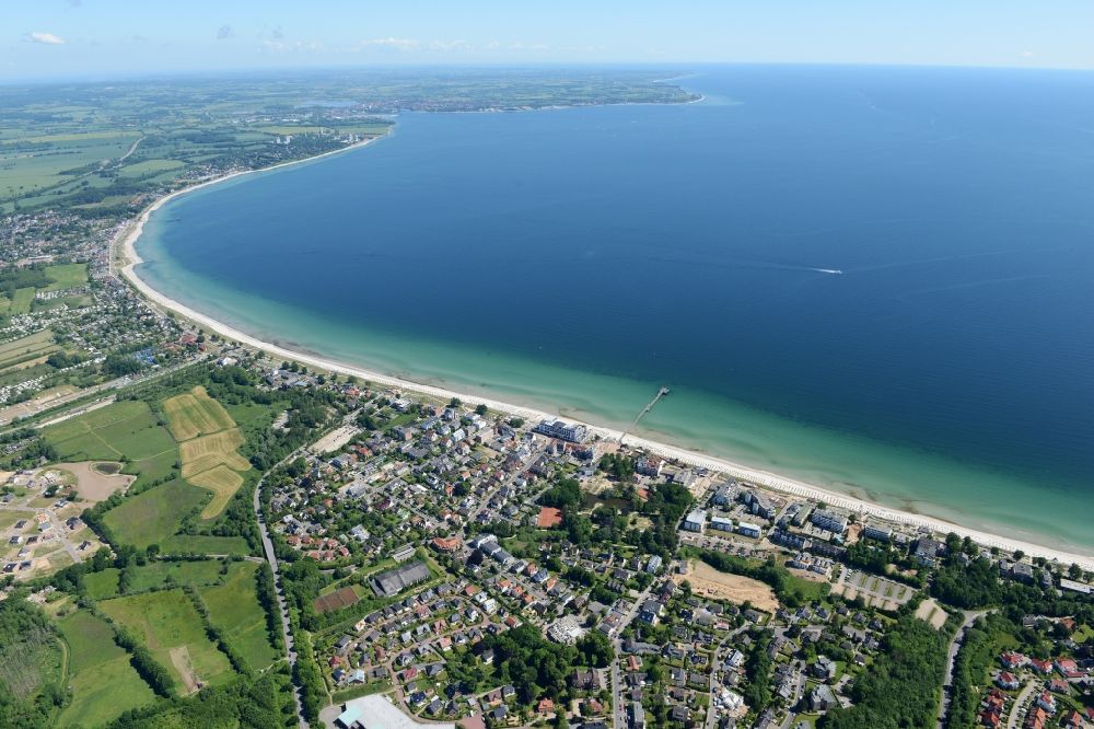 Scharbeutz from above - Townscape on the seacoast of Baltic Sea in Scharbeutz in the state Schleswig-Holstein
