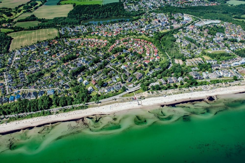 Scharbeutz from above - Townscape on the seacoast of Baltic Sea in Scharbeutz in the state Schleswig-Holstein