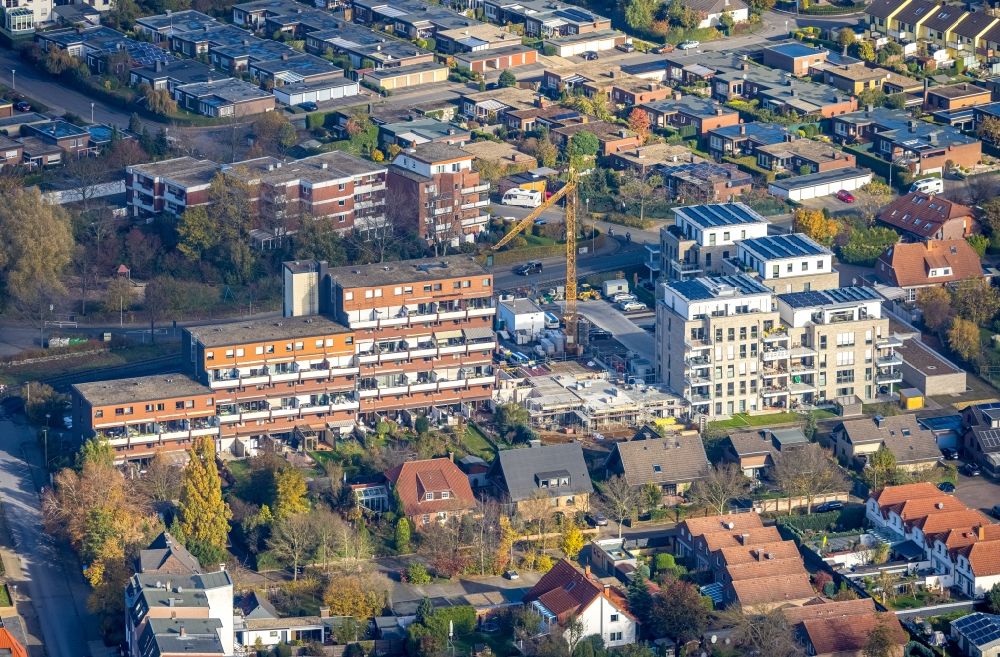 Aerial photograph Hamm - Apartment building Augenweide for condominiums on Grenzweg - Alter Papelweg in Hamm in the state North Rhine-Westphalia, Germany